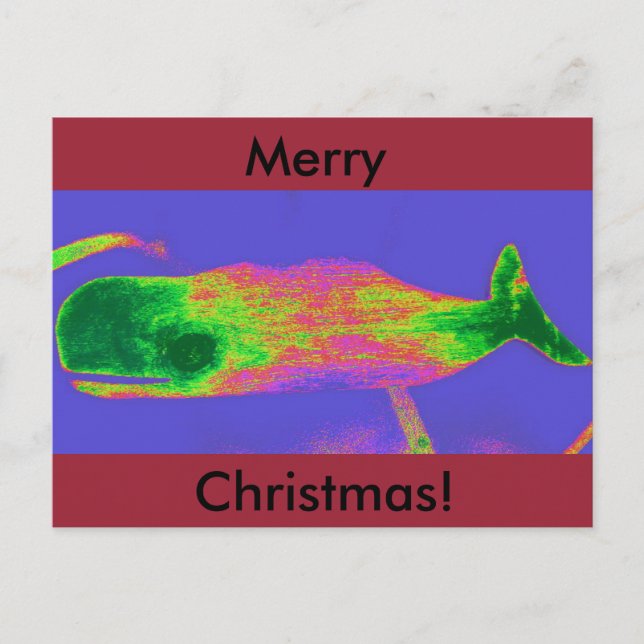 Carte postale Joyeuse baleine de Noël (Devant)