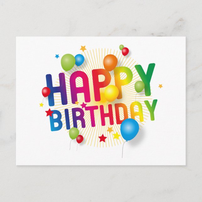 Carte postale Joyeuse Balloons d'anniversaire (Devant)