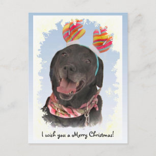 Carte postale Joyeuse Black Labrador Retriever Chr