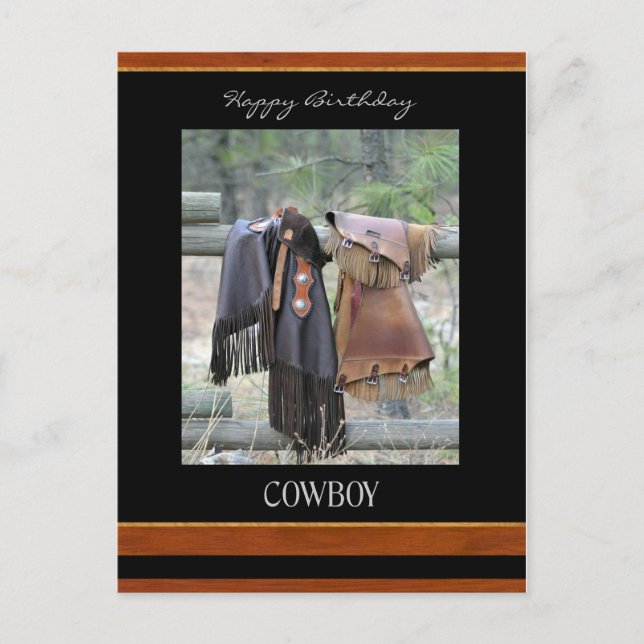 Carte postale Joyeuse de Cowboy anniversaire (Devant)