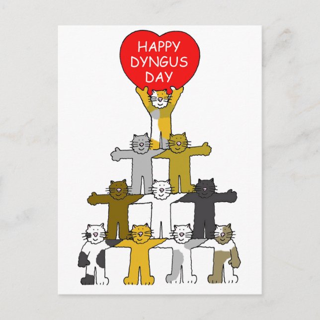 Carte Postale Joyeuse Dyngus Day Avril Cartoon Cats (Devant)