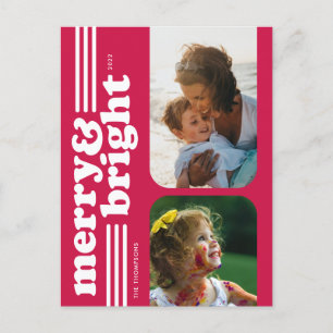 Carte postale Joyeuse et brillante Retro Magenta P