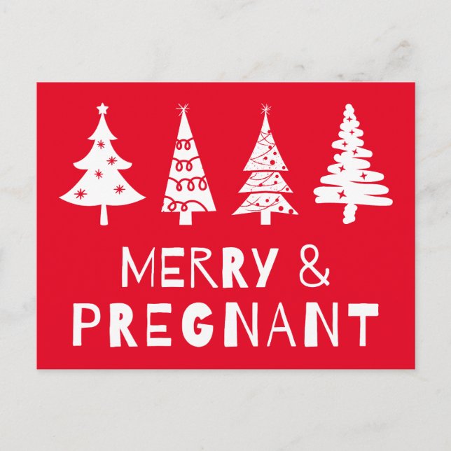 Carte Postale Joyeuse et enceinte à Noël (Devant)