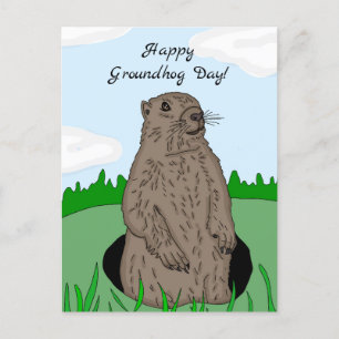 Carte Postale Joyeuse fête de la marmotte  