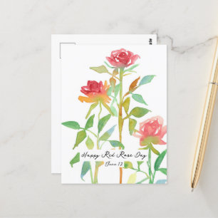 Carte Postale Joyeuse fête de la rose rouge 10 juin Fête nationa