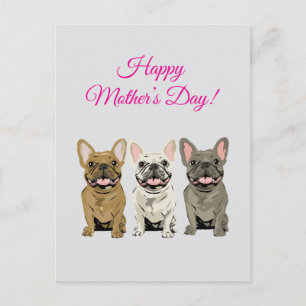 Carte Postale Joyeuse fête des Mères ! Bouledogues français
