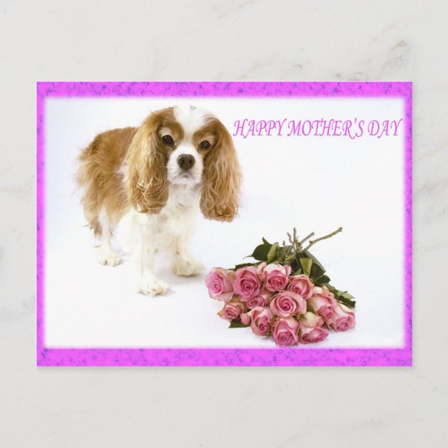 Carte Postale Joyeuse Fête des Mères Cavalier avec Bouquet de Ro (Devant)