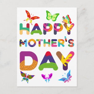 Carte Postale Joyeuse fête des mères colorée