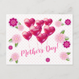 Carte Postale Joyeuse Fête des Mères ! Décoration de fleurs
