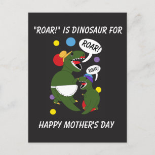Carte Postale Joyeuse Fête des mères Dinosaur Fils Maman Personn