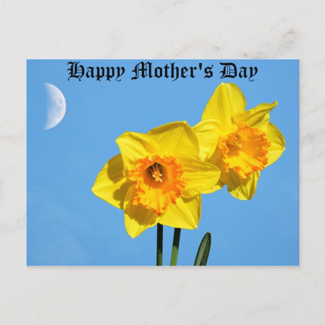 Carte Postale Joyeuse fête des mères Jonquilles fleurs de Médail (Devant)