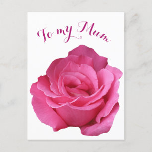 Carte Postale Joyeuse fête des mères maman rose assez rose chaud