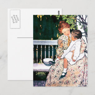 Carte Postale Joyeuse fête des Mères. Mère et enfant vintage