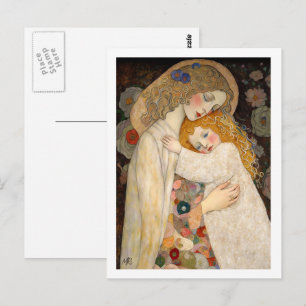 Carte Postale Joyeuse fête des Mères Peinture de mère et fille