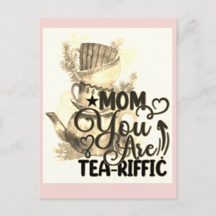 Carte Postale Joyeuse Fête des Mères Thé Amoureuse Maman Blague