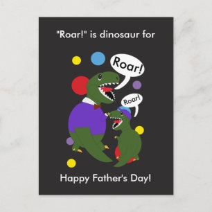 Carte Postale Joyeuse Fête des Pères Dinosaure de la part du Fil