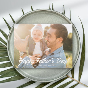 Carte Postale Joyeuse Fête des Pères Meilleur Papa Photo de vœux