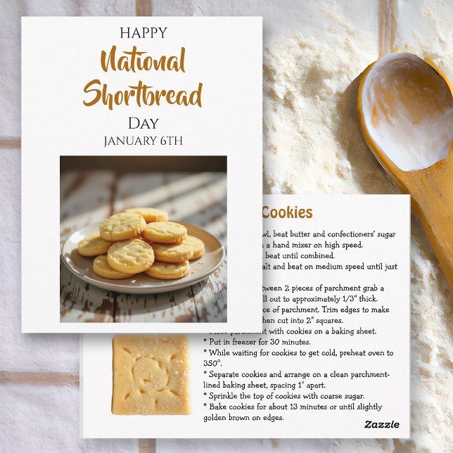 Carte Postale Joyeuse Fête du Shortbread | 6 janvier (Créateur téléchargé)