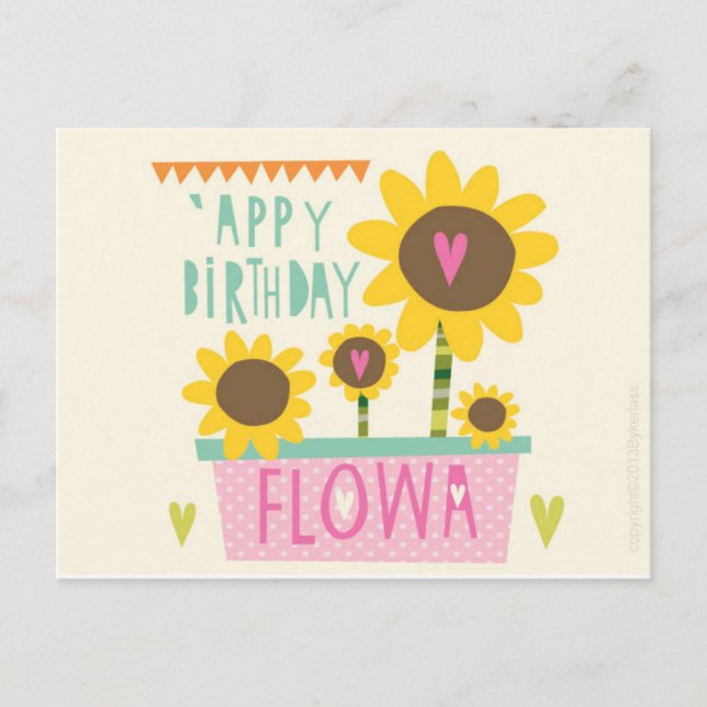 Carte Postale Joyeuse Flowa d'anniversaire - Manchester Card (Devant)