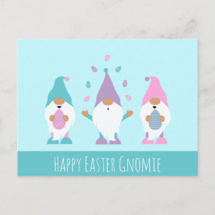 Carte Postale Joyeuse Gnomie de Pâques Jonglant des oeufs de Pâq