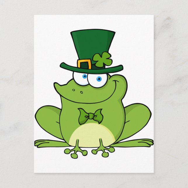 Carte Postale Joyeuse grenouille Leprechaun (Devant)