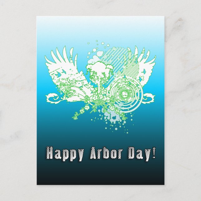 Carte Postale Joyeuse Journée de l'Arbour ! : arbre hi-fi (Devant)