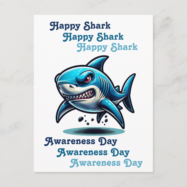 Carte Postale Joyeuse Journée de sensibilisation aux requins | 1 (Devant)