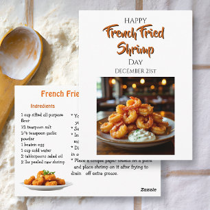 Carte Postale Joyeuse journée des crevettes frites à la français