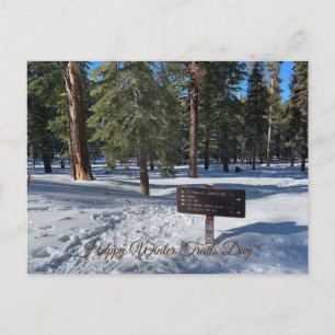 Carte Postale Joyeuse Journée des sentiers d'hiver !
