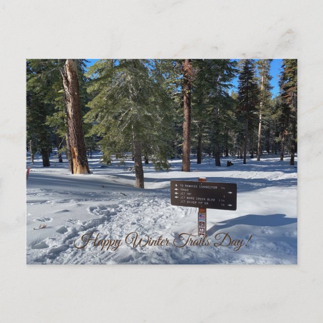 Carte Postale Joyeuse Journée des sentiers d'hiver ! (Devant)