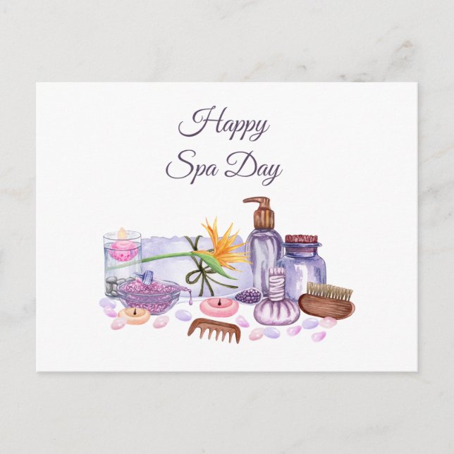 Carte Postale Joyeuse Journée du Spa - Collection d'accessoires  (Devant)