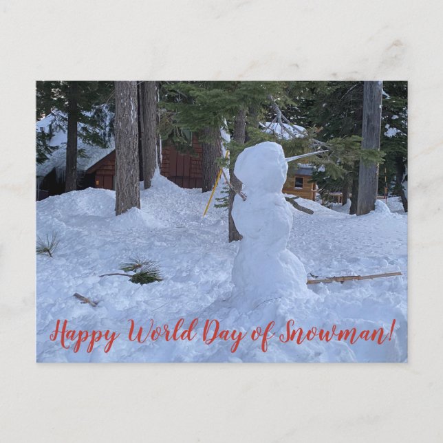 Carte Postale Joyeuse Journée mondiale de Snowman ! (Devant)