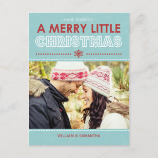 Carte postale Joyeuse Little Christmas Blue Holida