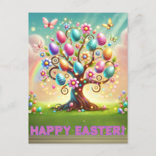 Carte postale Joyeuse Pâques Arbre