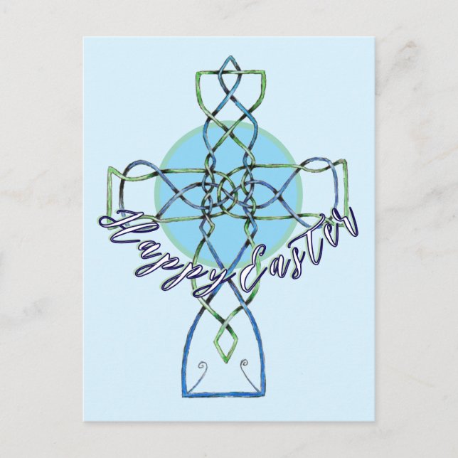 Carte postale Joyeuse Pâques Celtic Knot Cross (Devant)