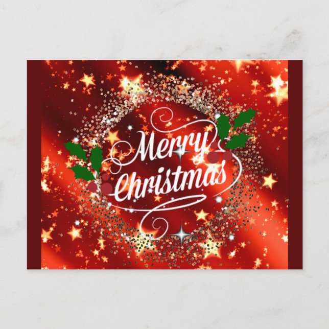 Carte Postale Joyeuse parties scintillant de Noël et brille (Devant)