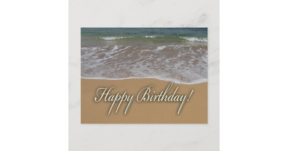 Carte Postale Joyeuse Plage De Sable D Anniversaire Zazzle Fr