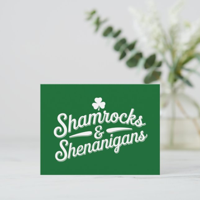 Carte Postale Joyeuse Saint-Patrick Chance Shamrock & Shenanigan (Debout devant)