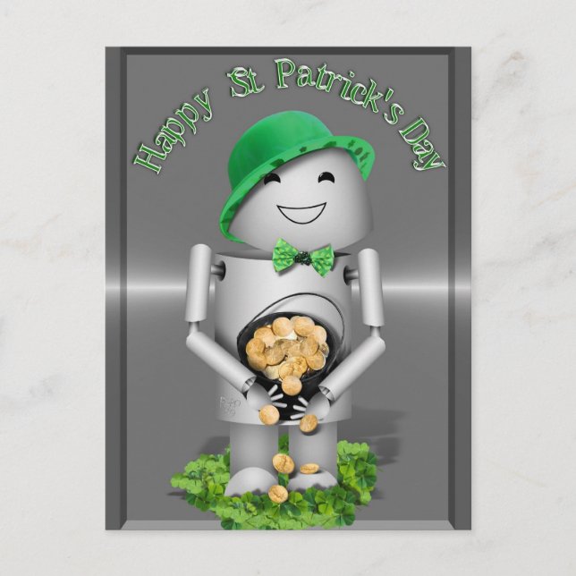 Carte Postale Joyeuse Saint Patrick de Little Robo-x9 (Devant)