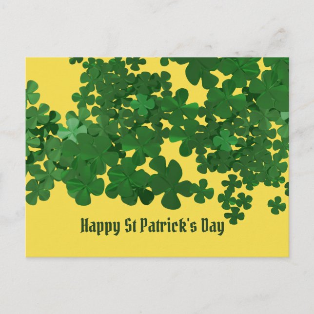 Carte Postale Joyeuse Saint-Patrick et Bonne Chance (Devant)