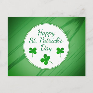 Carte Postale Joyeuse Saint-Patrick Irish Shamrock Vert