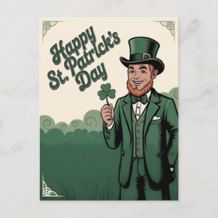 Carte Postale Joyeuse Saint-Patrick Leprechaun Vintage
