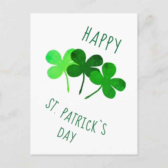 Carte Postale Joyeuse Saint-Patrick Shamrocks verts (Devant)