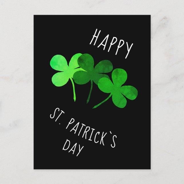 Carte Postale Joyeuse Saint-Patrick Shamrocks verts (Devant)