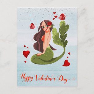Carte Postale Joyeuse Saint-Valentin Amour de Sirène
