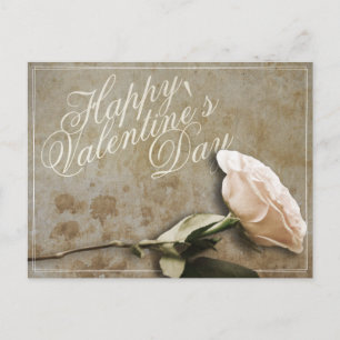 Carte Postale Joyeuse Saint-Valentin avec Rose