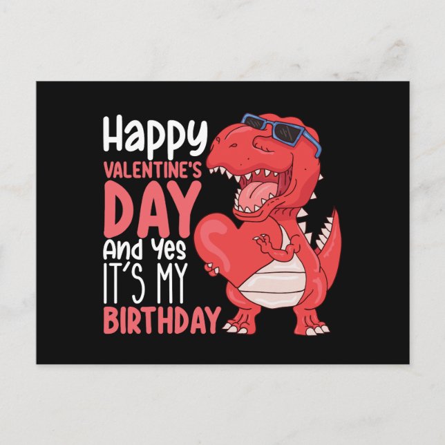 Carte Postale Joyeuse Saint-Valentin et oui c'est mon anniversai (Devant)