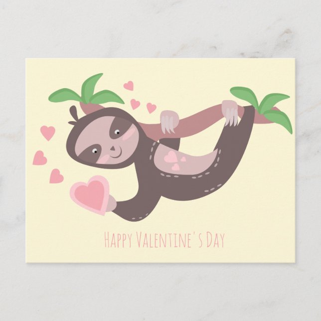 Carte Postale Joyeuse Saint-Valentin Illustration de cœurs de pa (Devant)