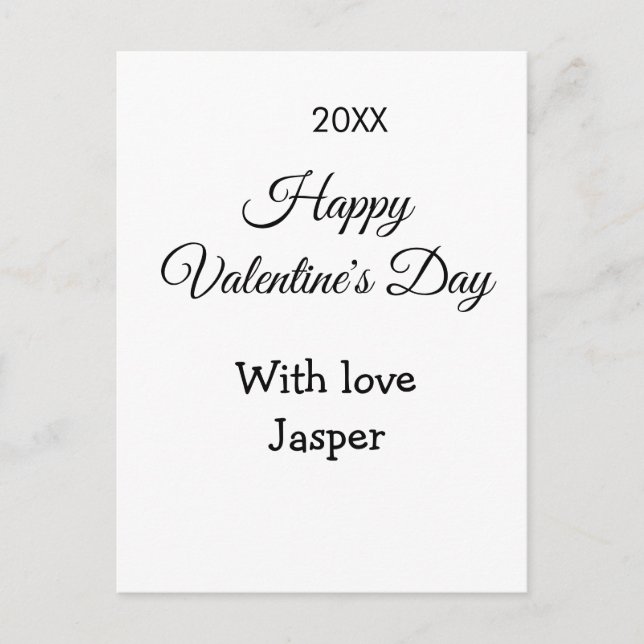 Carte Postale Joyeuse Saint-Valentin nom amour simple année styl (Devant)