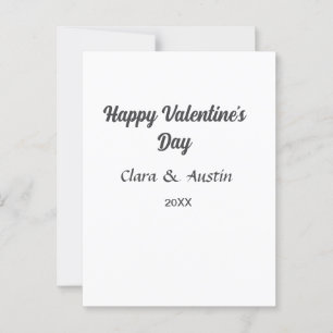 Carte Postale Joyeuse Saint-Valentin nom date simple minimaliste